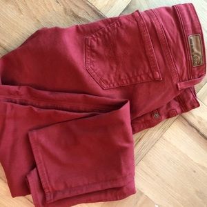 AG Stevie Ankle Jeans Anthropologie Red